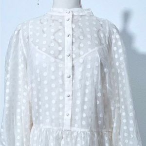 H&M Off White Polka Dot Dress